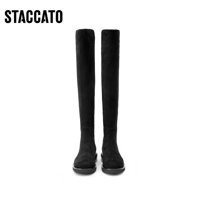 Ter Murah SALE ORIGINAL Staccato EOQ11-005 Women's Winter Boots - Black Hitam Long Shoes Sepatu Panj