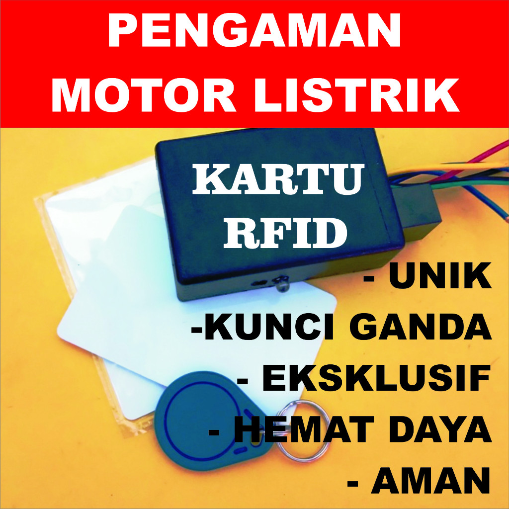 Pengaman motor listrik RFID. Kunci ganda motor listrik. Maksimal 72 volt