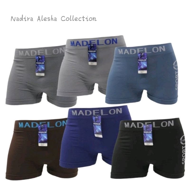 Boxer Madelon art 3317 Isi 3pcs / Boxer Pria Madelon Karet / Madelon Rajut