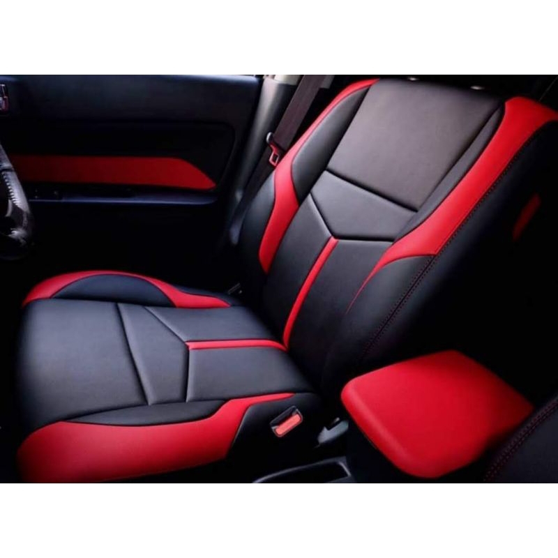Sarung Jok Mobil Agya 2014 - 2021 Cover Jok Mobil Agya Full Set 2 Baris Bahan Kulit Sintetis Oscar