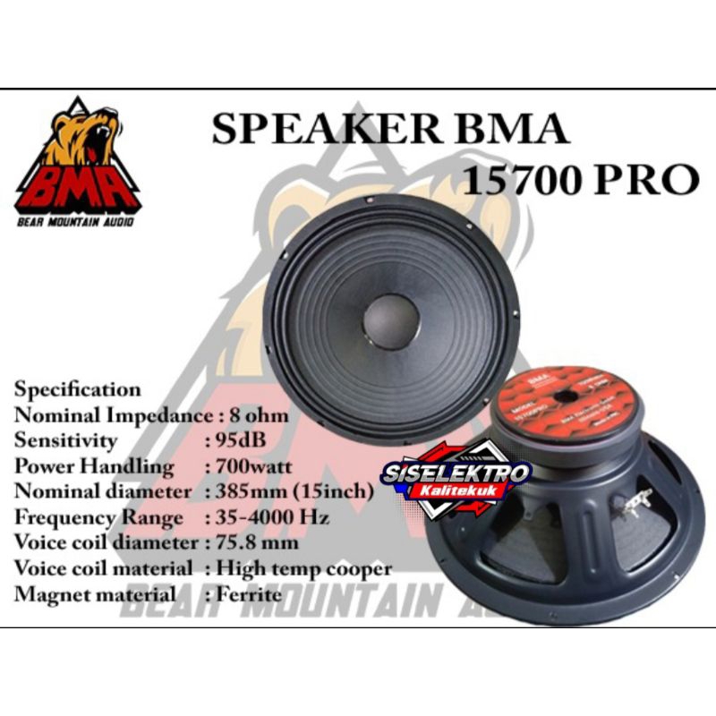 Speaker BMA 15 Inch 15700 pro coil 3 in