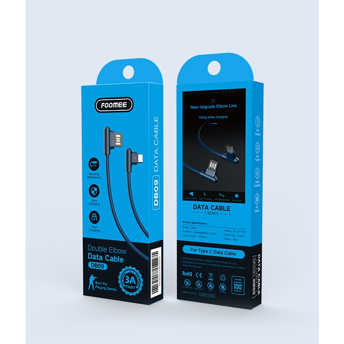 FOOMEE DB09 Data Cable Type-C Double-Sided Elbow