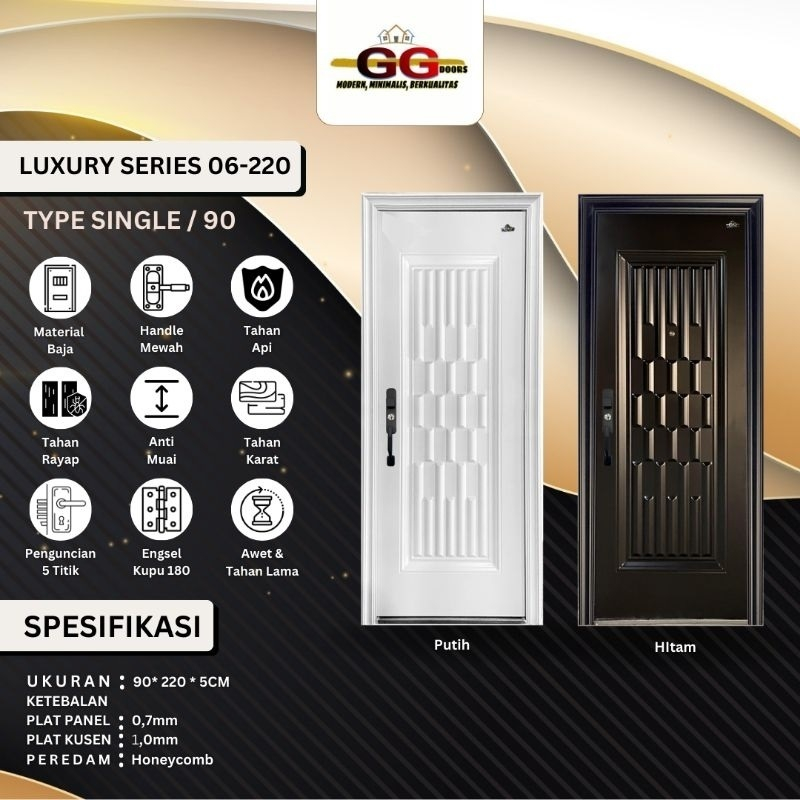 Pintu utama baja GG-LUXURY SINGLE 06.220