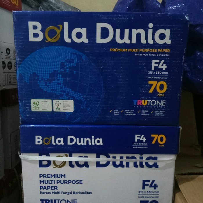 

KERTAS HVS BOLA DUNIA F4 70 GRAM KERTAS BERKUALITAS DAN BAGUS