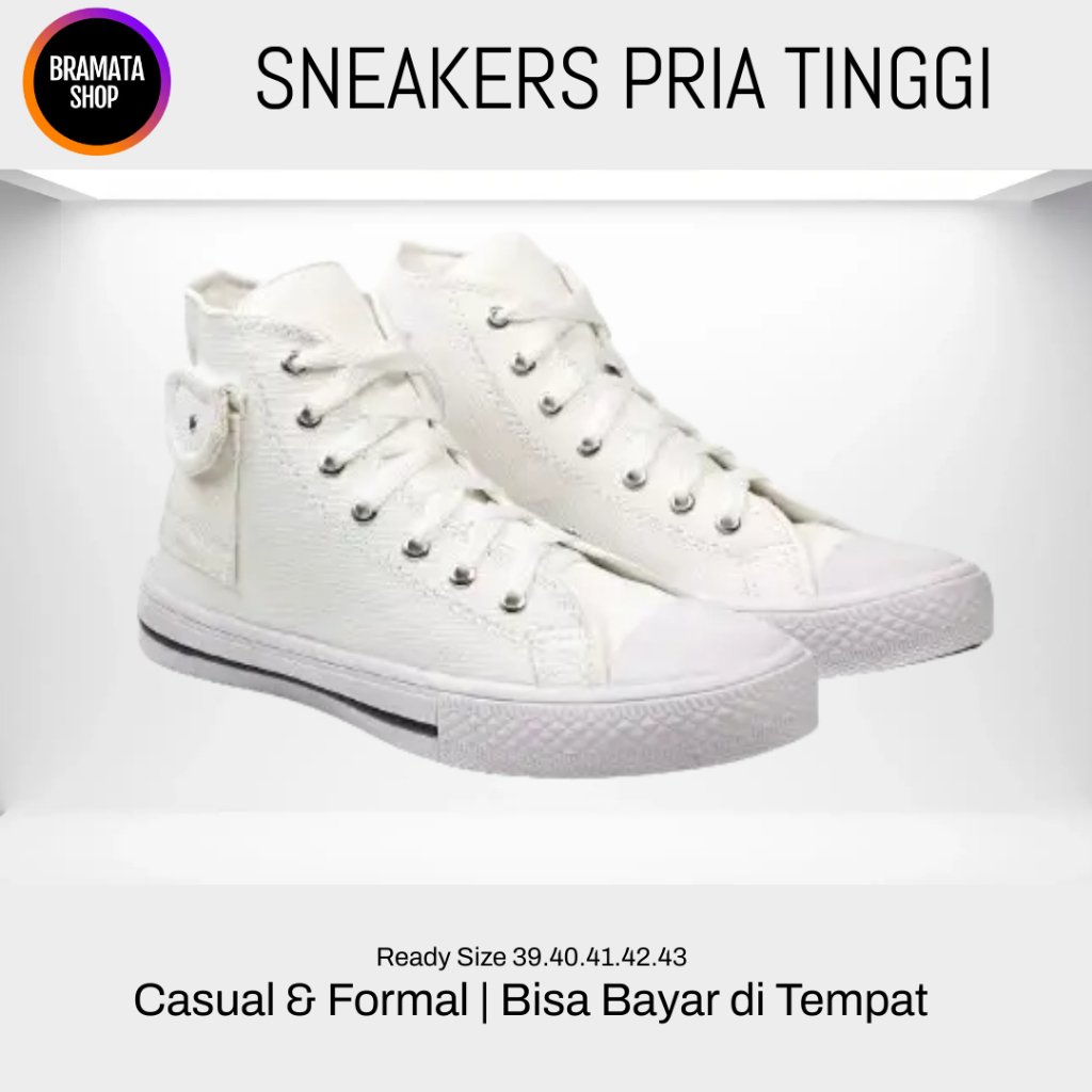 Sepatu Converse Pria Tinggi High Sneakers Kasual Boots Premium Ori