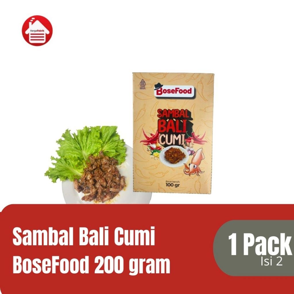 

BoseFood Sambal Bali Cumi 200 gr ( 2x100) 1 Pack isi 2