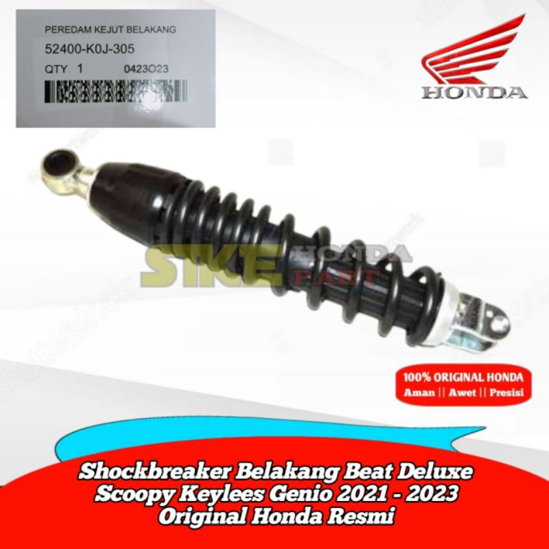 52400-K0J-305 Shockbreaker Belakang Beat Deluxe Scoopy Keylees Genio 2021 - 2023 Original Honda Resm