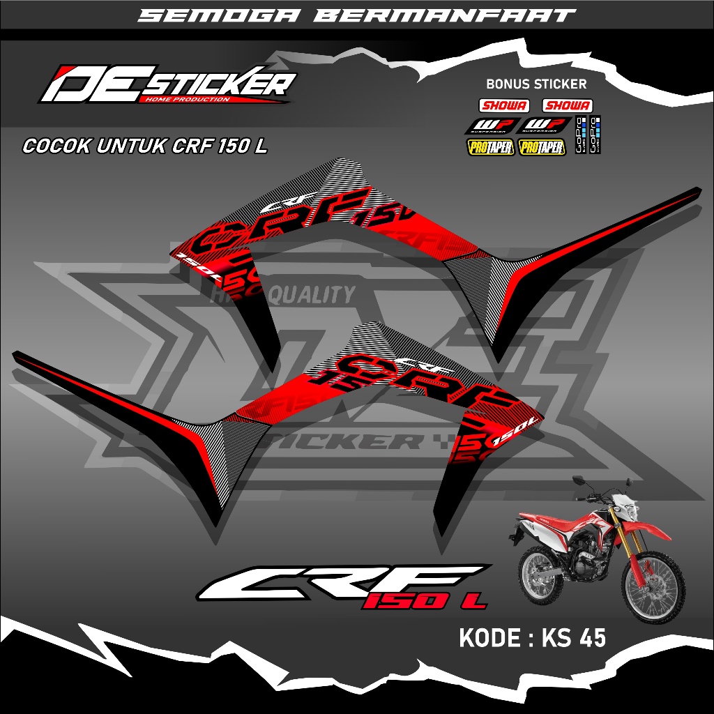 Striping original crf 150l full hologram Variasi Sticker stiker crf 150 l hologram