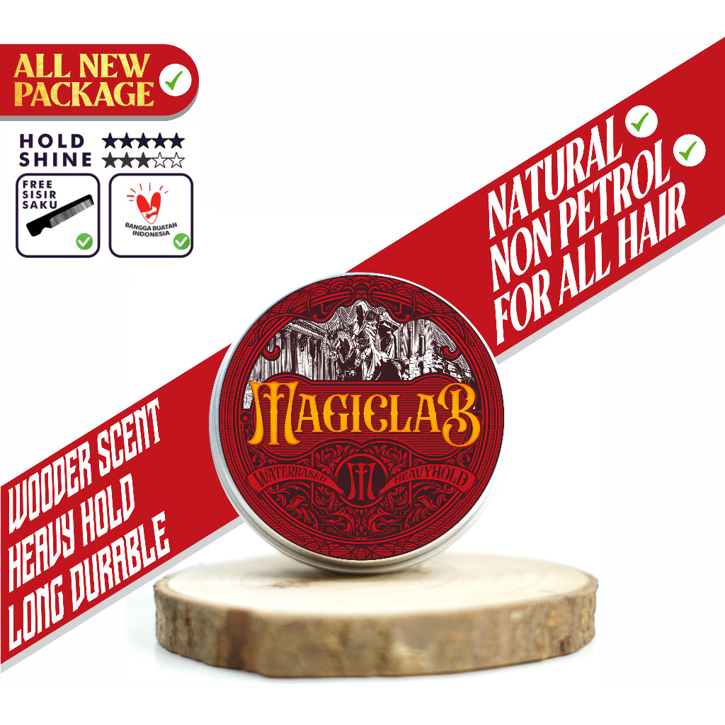 MAGICLAB - RED + WATERBASED POMADE  Waterbased Pomade Hair Pomade 60gr