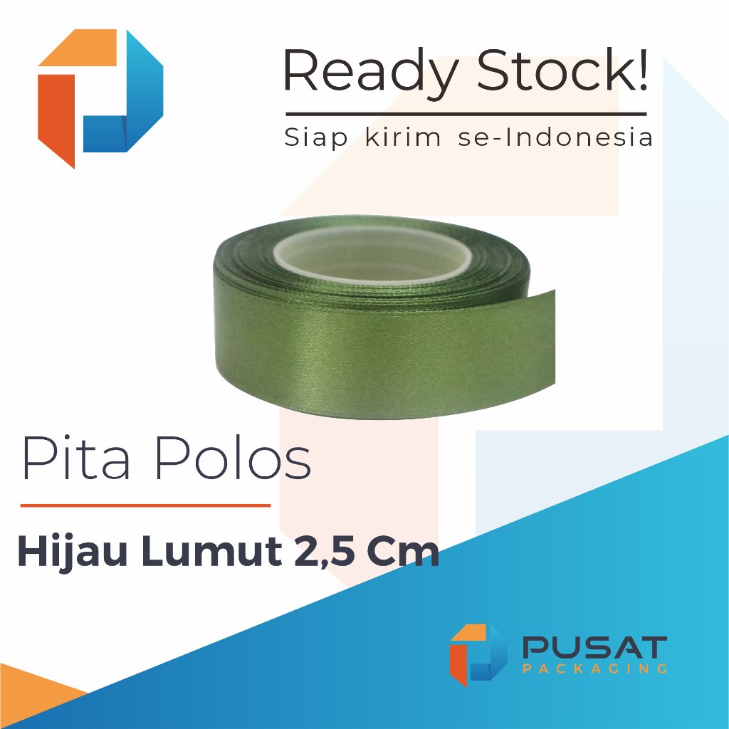 

Pita Satin Hijau Lumut Polos 2 cm
