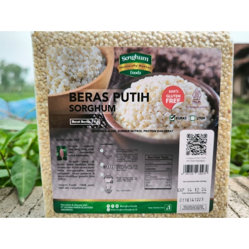 

beras sorgum putih dan merah kemasan 1 kg