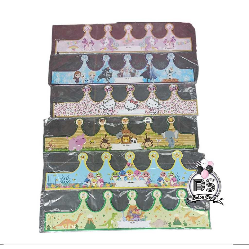 TOPI ULANG TAHUN MAHKOTA KARAKTER KARTUN | TOPI LINGKAR MAHKOTA | TOPI KERTAS ULANG TAHUN