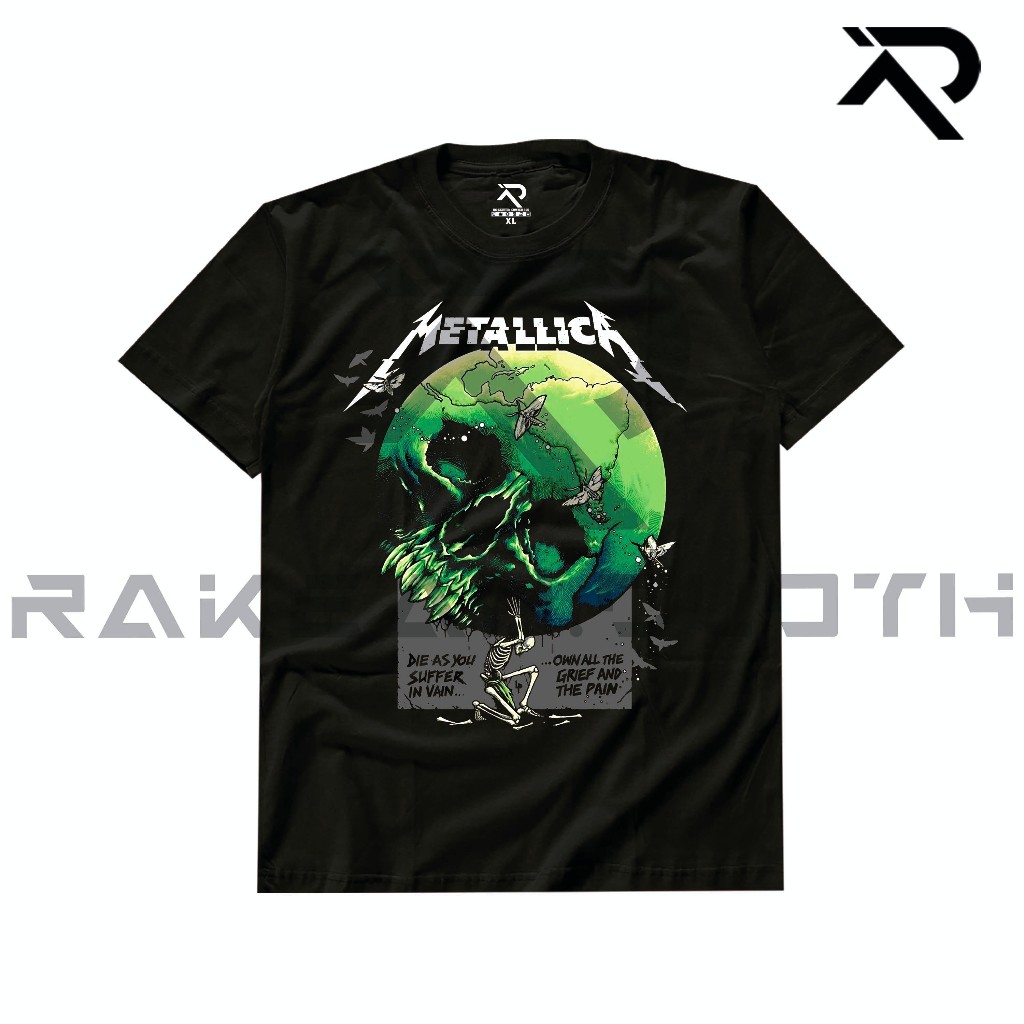 RKN Kaos Music Metallica MUS-95 Unisex Combed 30s HITAM