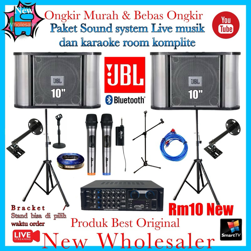 Paket Sound Karaoke set Jbl 10 inch Rm10 original  Indor outdoor Vokal Full rangge