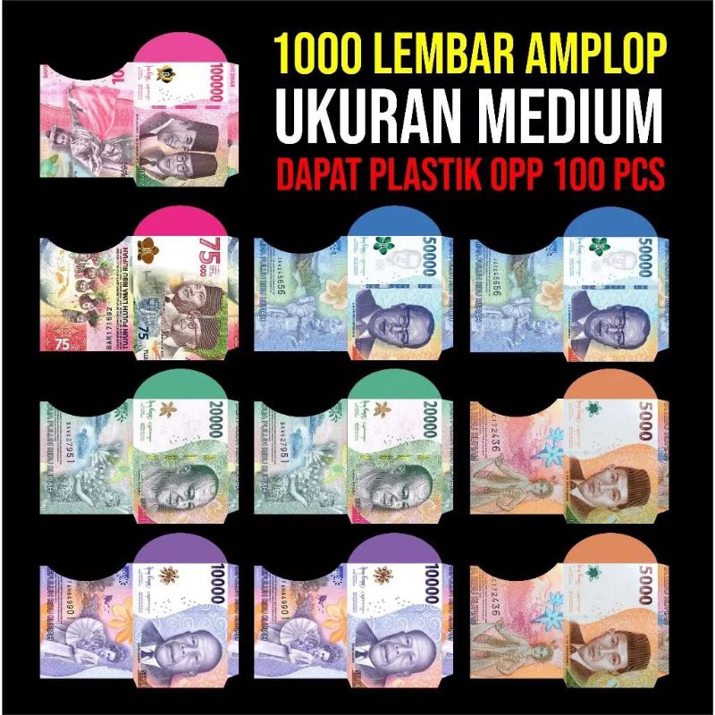

1000Lembar amplop medium motif u4ng