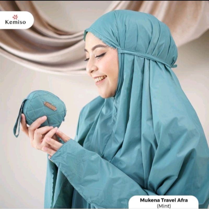 Mukena Travel Afrra Mint - Kemiso