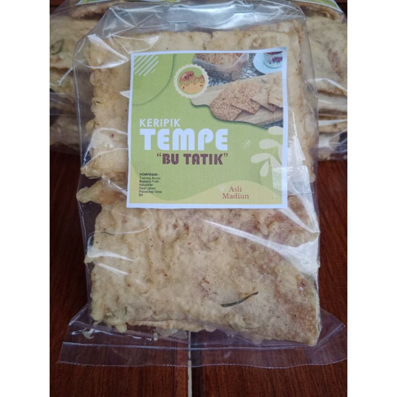 

Keripik Tempe cap "Bu TATIK" Asli Madiun 80Gr di Jamin FRESH / Tempe Keripik cap "TATIK