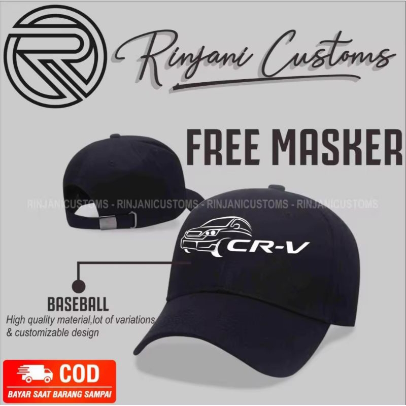 TOPI BASEBAL HONDA CRV GRATIS CUSTOM NAMA -TOPI  HONDA  KEREN MODEL CRV