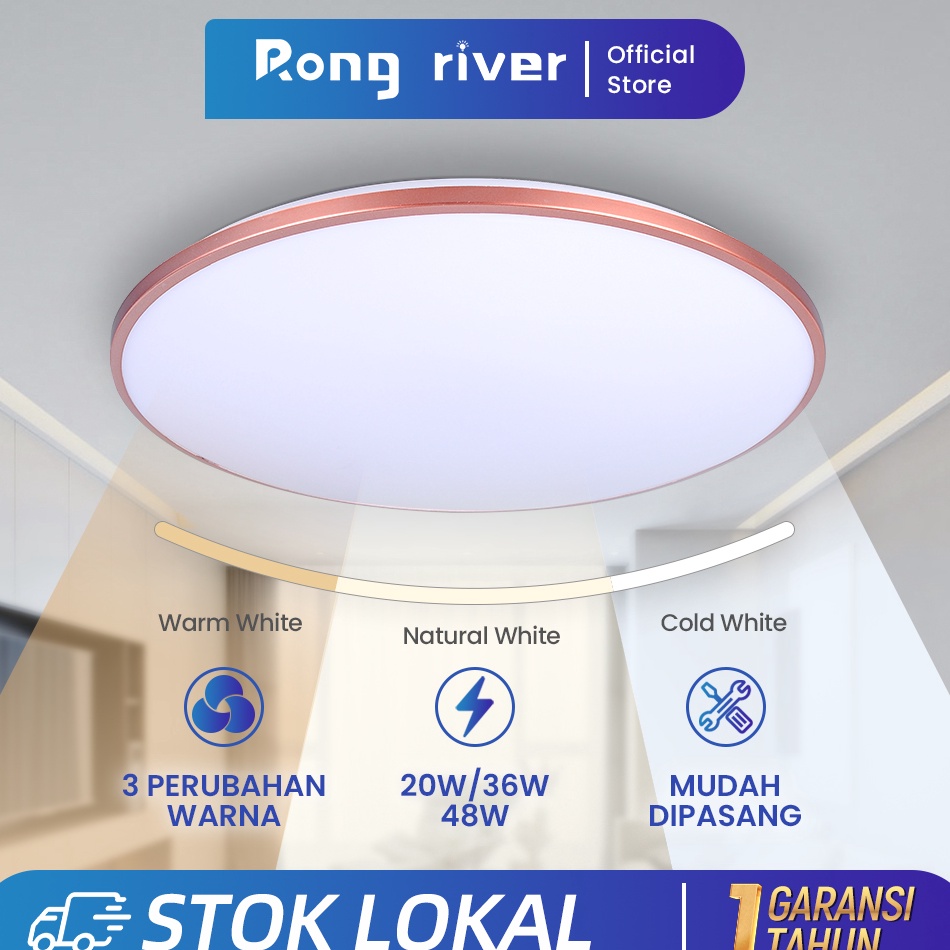 SH RONG RIVER 3 Warna Lampu Plafon Minimalis 48W 36W 2W Lampu LED Kamar Permukaan Dipasang Lampu Pla