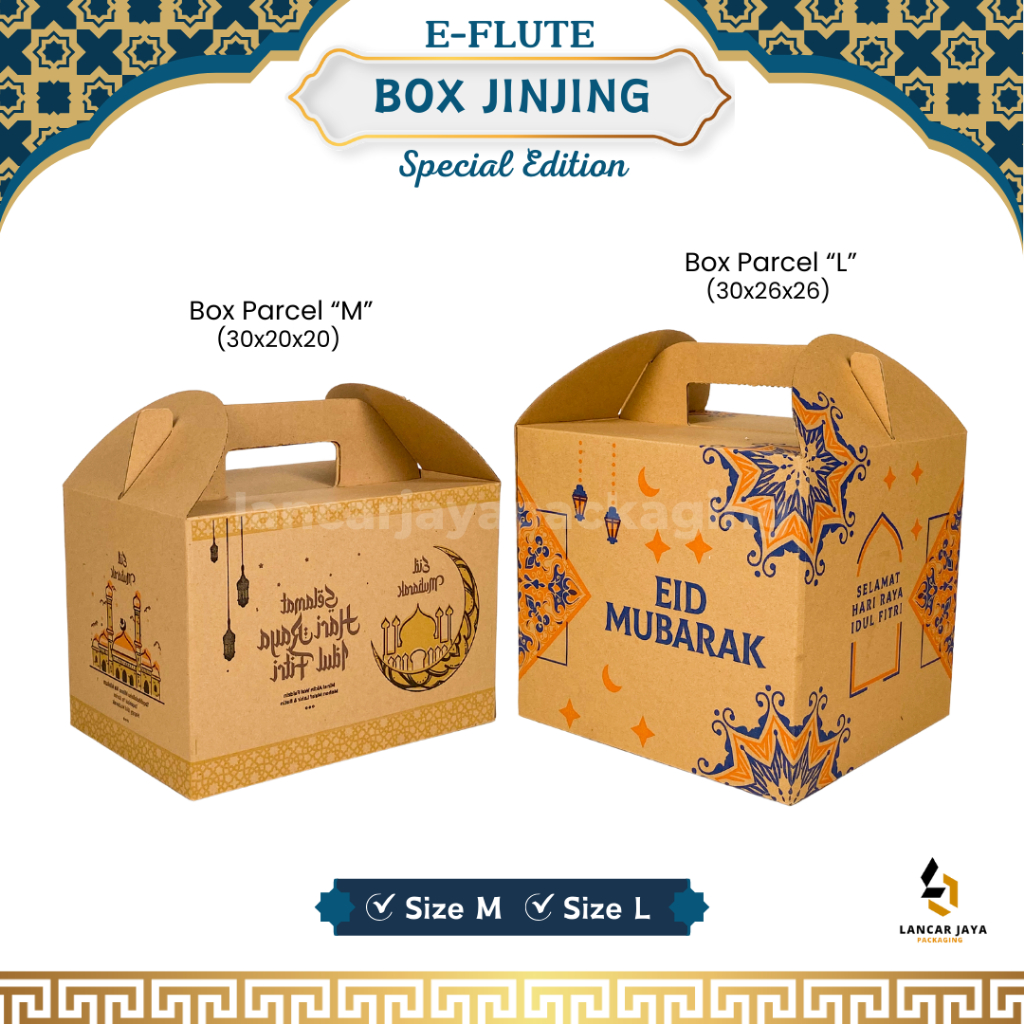 

Box Parcel Jinjing Lebaran Dus Hampers Sembako Kemasan Souvenir 30x20x20 cm