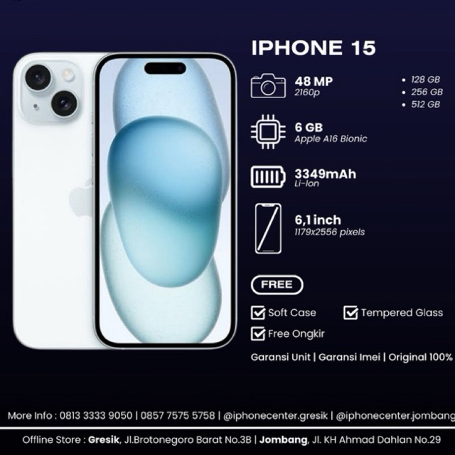 Handphone iPhone 15 New iBox & Ex iBox