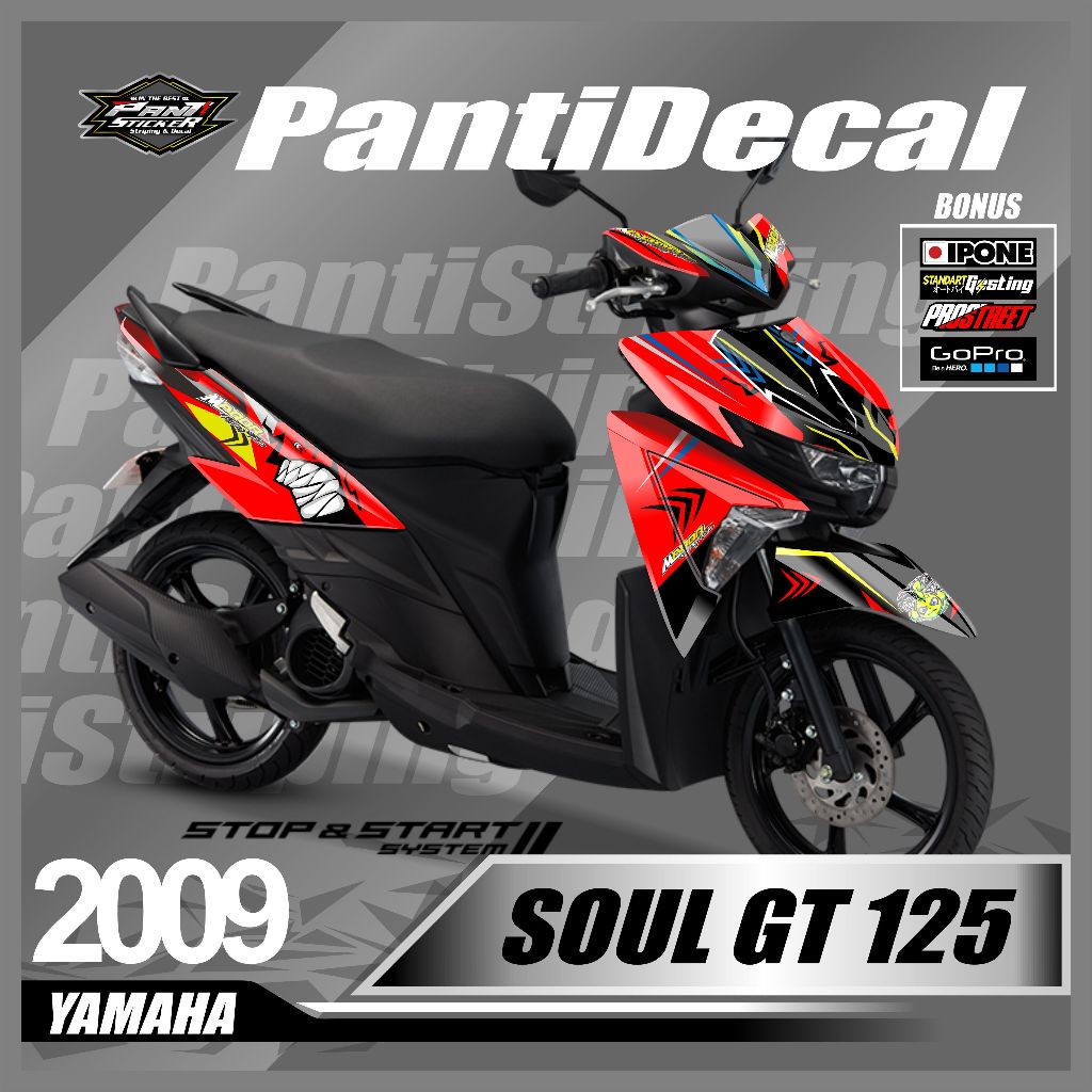 skotlet Decal Motor Yamaha Soul GT 125 Fullbody  Sudah Di Laminasi- Sticker Motor mio soul gt Custom