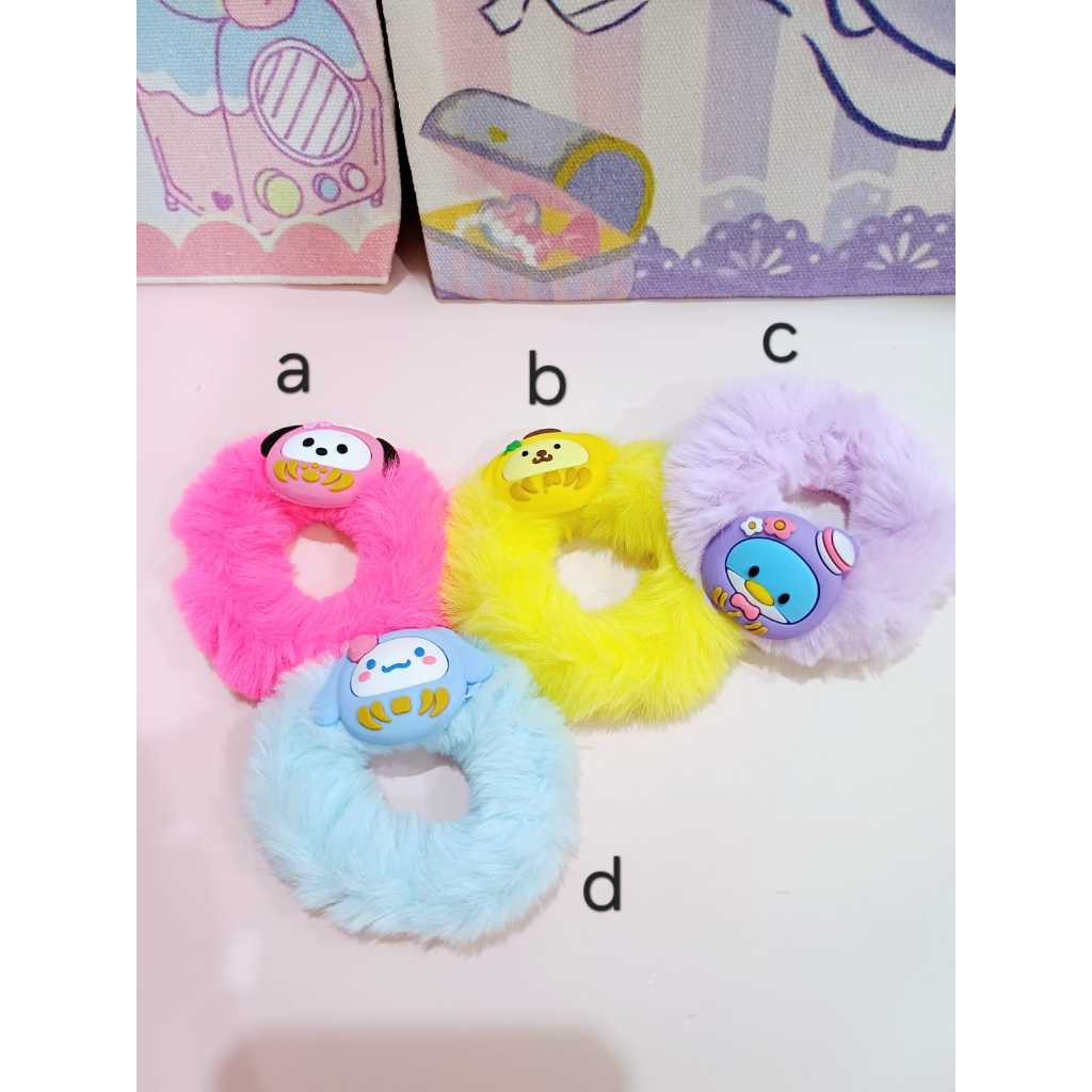 Ikat sanrio bulu POCHACCO CINNAMOROLL TUXEDO SAM POMPOMPURIN