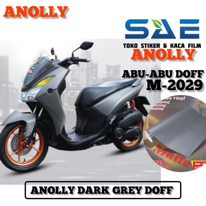 Skotlet Abu Abu Doff Sticker Motor Dark Grey Dop