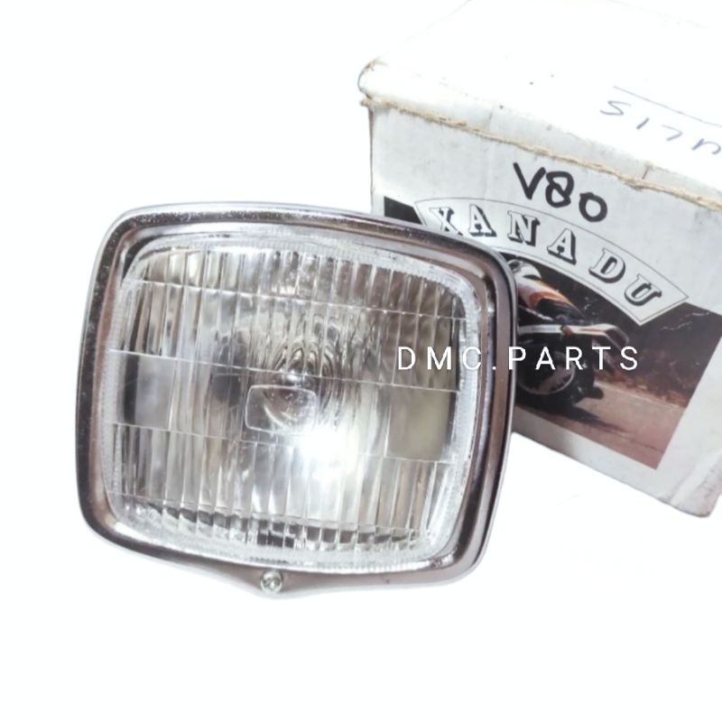 HEADLAMP ASSY REFLEKTOR LAMPU DEPAN KOMPLIT YAMAHA V80 1979-1982 MERK (MAG) HEAD LAMP V 80