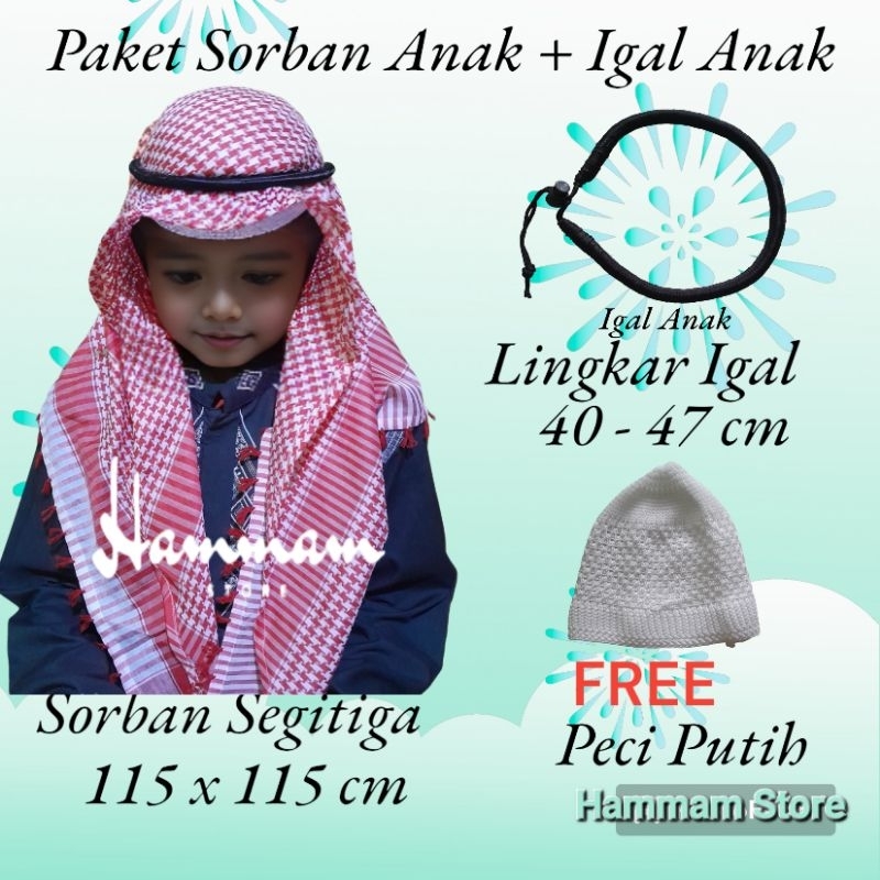 Igal Sorban Anak - Ikat Sorban - Igal Arab - Igal Anak - Igal Bayi