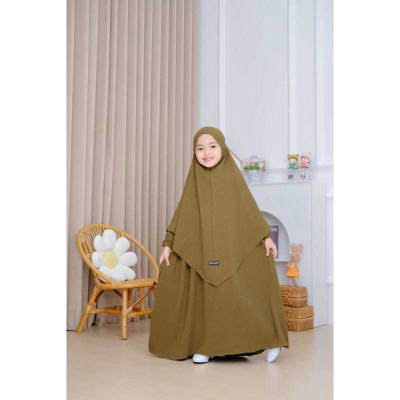 Anak Perempuan Gamis anak kekinian Gamis anak perempuan Gamis Crinkle anak perempuan Baju gamis anak