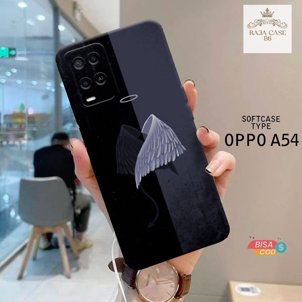 Case Oppo A54 4G Terbaru - Rajacase - casing Oppo A54 - Motif Softcase HITAM - Pelindung handphone -