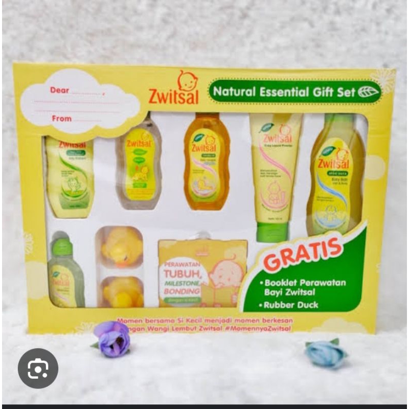 ZWITSAL ESSENTIALS GIFT SET - PERLENGKAPAN MANDI BAYI 1 SET LENGKAP - BUNGKUS KADO BAYI BARU LAHIR