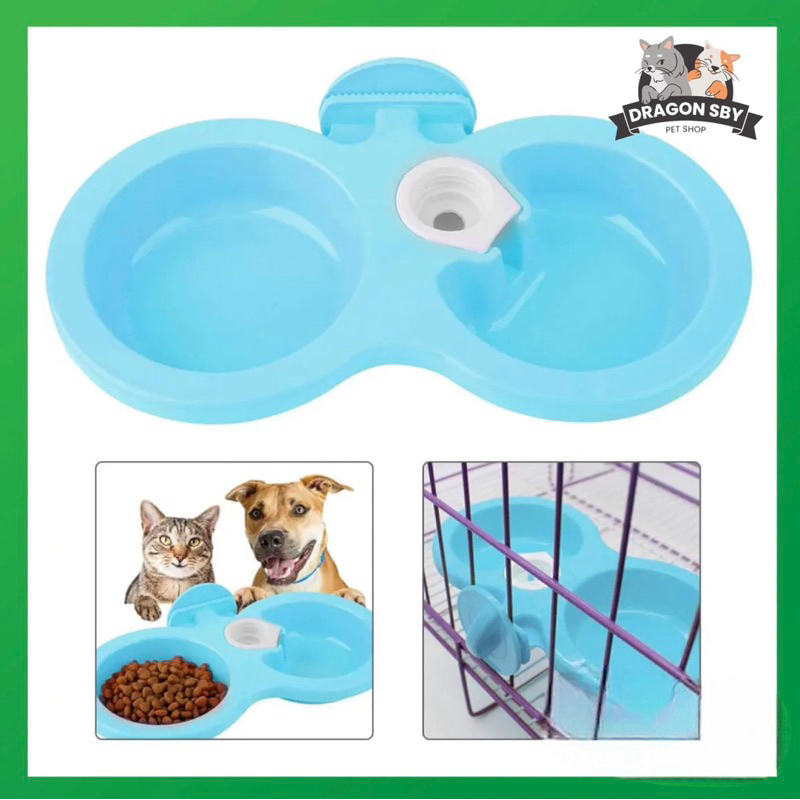 TEMPAT MAKAN KUCING ANJING DOUBLE GANTUNG
