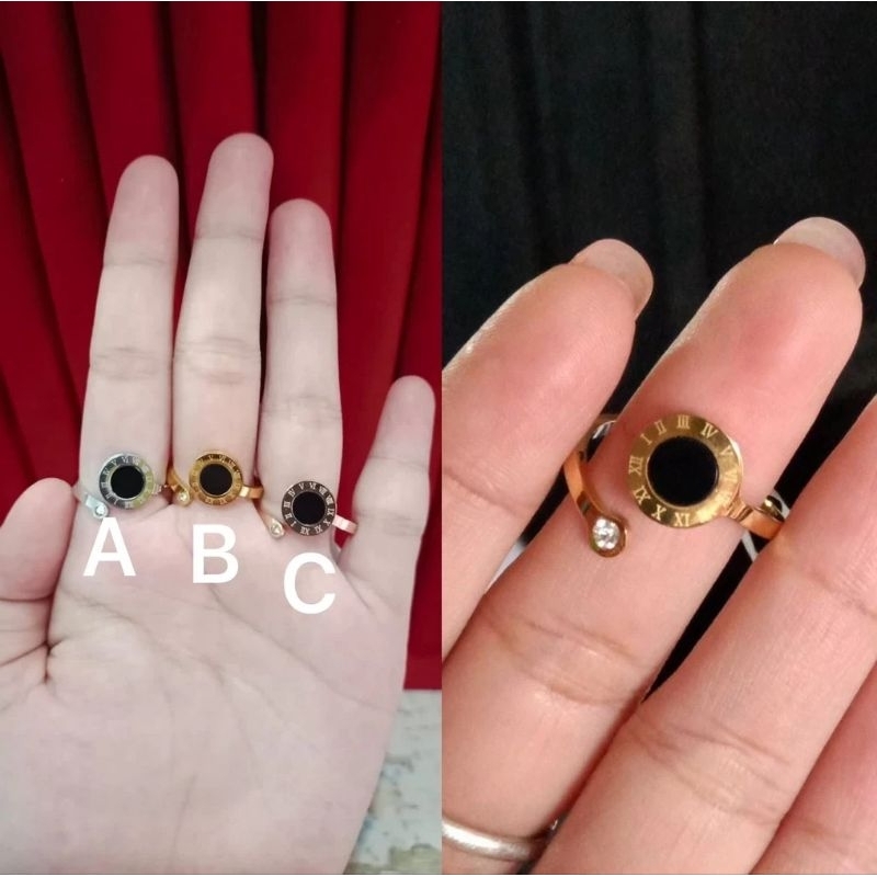 TITANIUM CINCIN BVL ANGKA ROMAWI CINCIN PERHIASAN WANITA CINCIN BVL ROMAWI ANGKA
