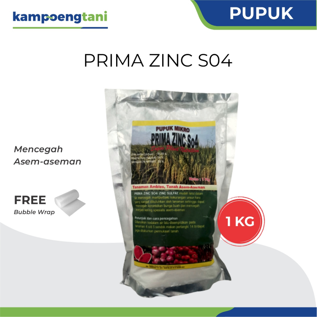 Kampoeng Tani - Prima Zinc ZNSO4 Pupuk Mikro 1 kg Spesialis Asem Aseman
