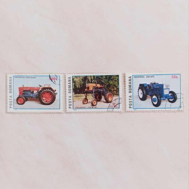 

(AG) Perangko Rumania 1985 Romanian Tractors Set 3 pcs CTO