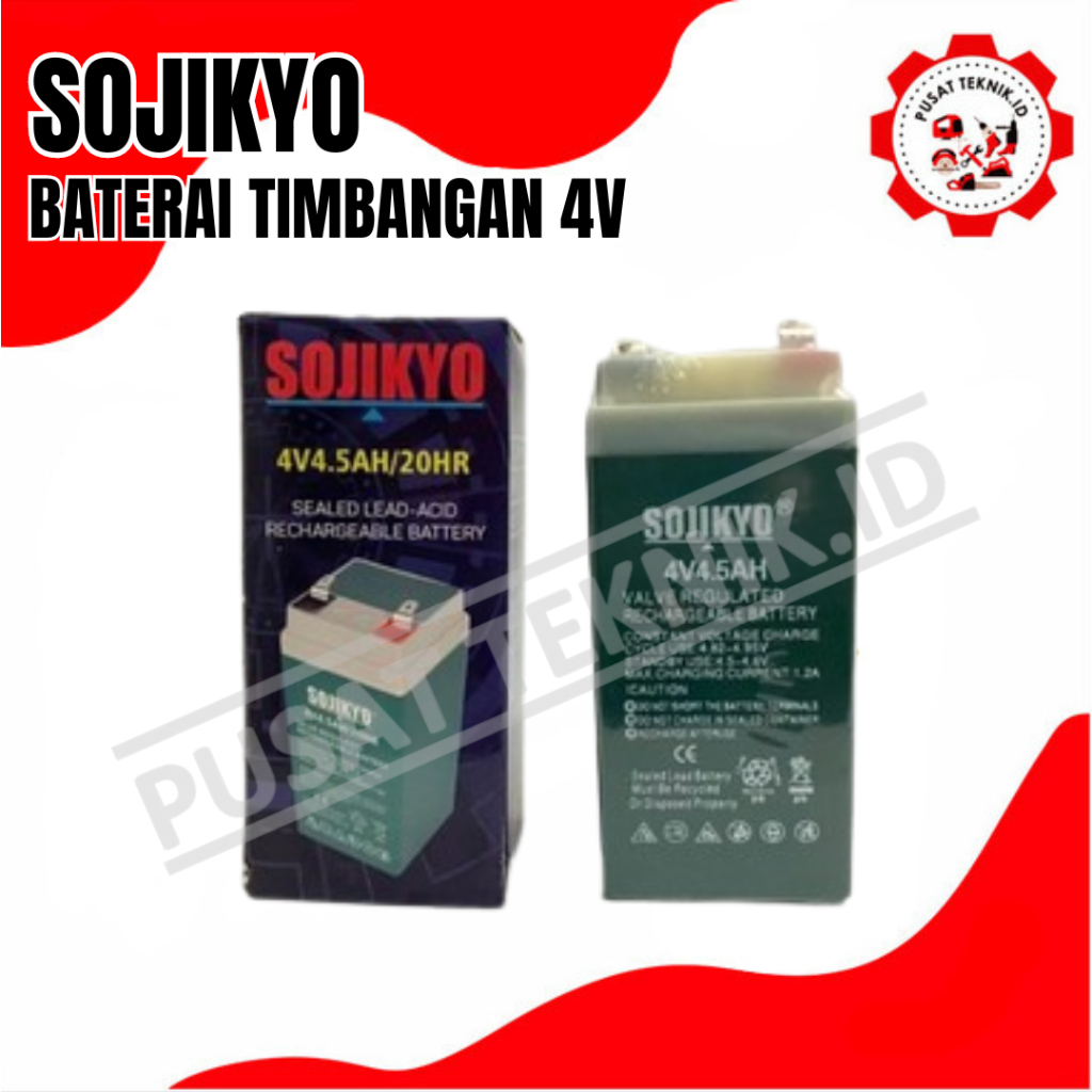 BATERAI TIMBANGAN DIGITAL SOJIKYO 4V4.5AH / 20HR AKI BATRETIMBANGAN 4V