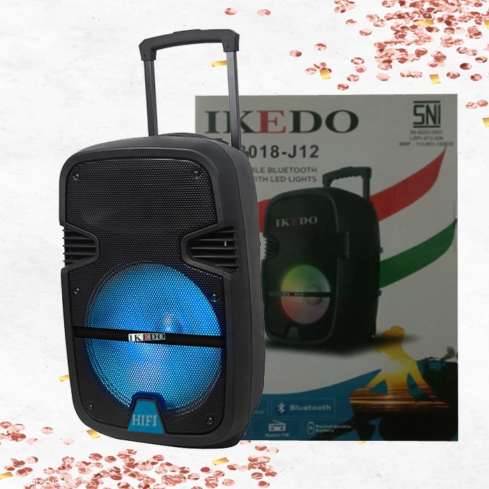 SPEAKER TROLLY BLUETOOTH PORTABLE 12 INCH IKEDO JC-3018-12