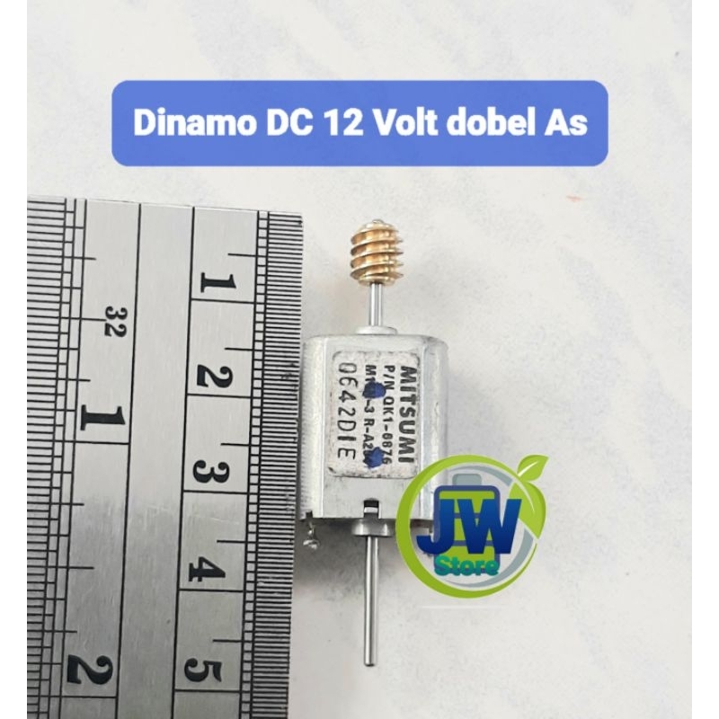 Dinamo mini DC 12 volt dobel shaft /As