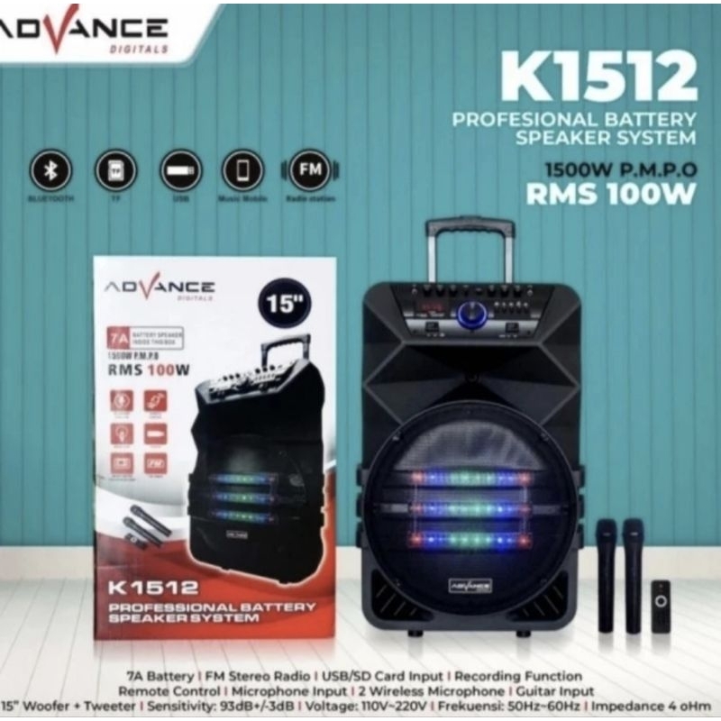 Speaker Portable Meeting Advance K 1512 Speaker Aktif Ampli Bluetooth