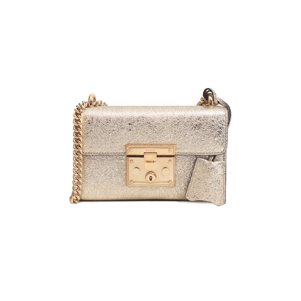 (Preloved) Gucci Gold Small Padlock Shoulder Bag