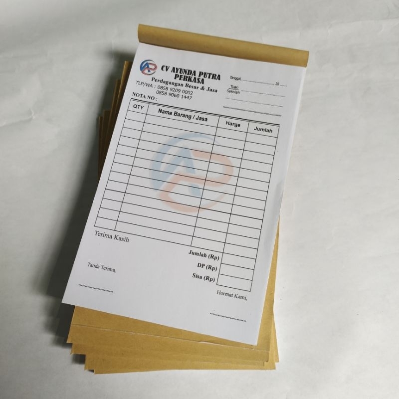 

NOTA CUSTOM Ukuran 1/4 1 Ply PAKETAN ISI 100 BUKU (perbuku isi 50 lembar)