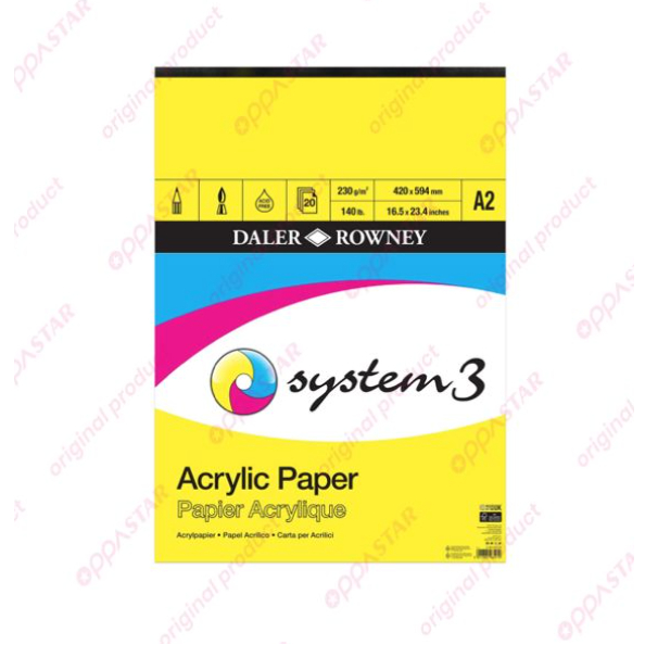 

Kertas Lukis Daler Rowney System 3 Acrylic Paper A2 403600200 - Pad