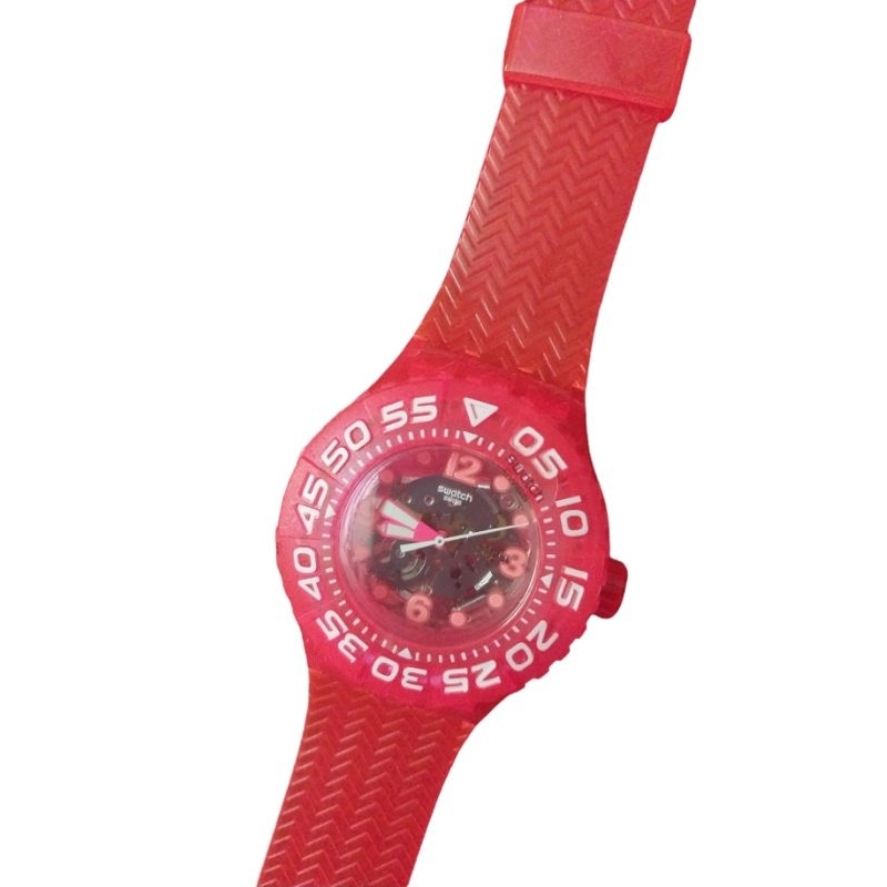 Ready Stock Jam Tangan Analog Swatch Scuba Pink