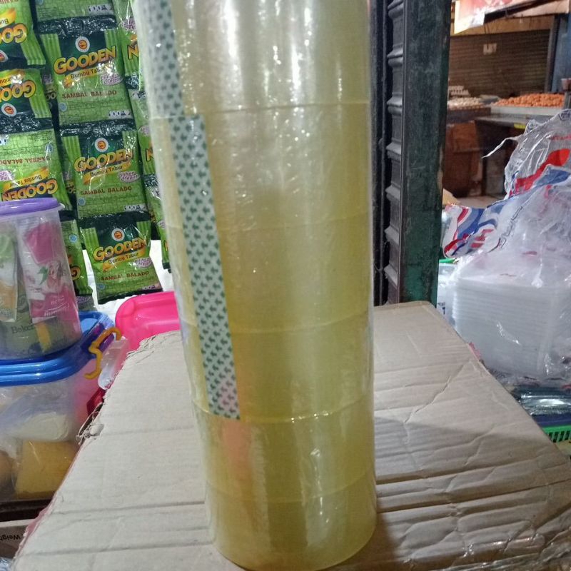 

lakban bening 90 yard tebal,(isi 6pcs)