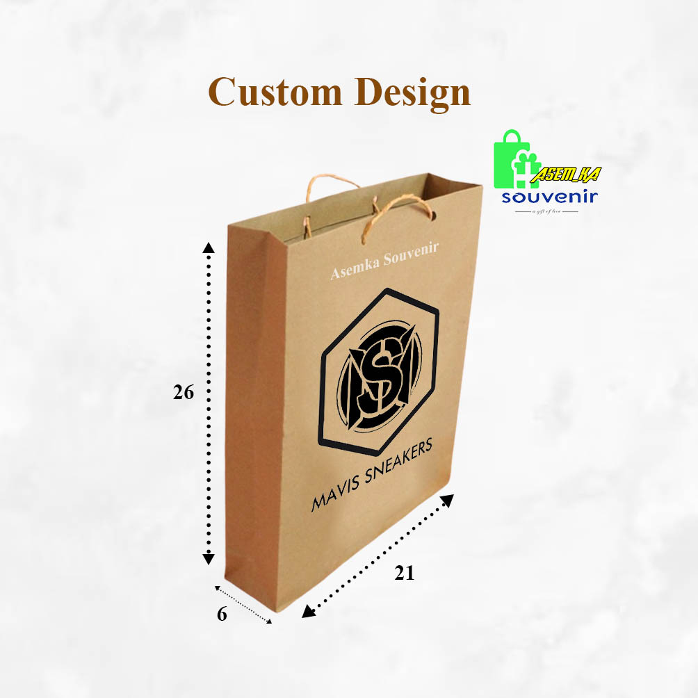 

PAPER BAG CUSTOM UK P21xL6xT26 MURAH CETAK NAMA MNIM 50 PCS