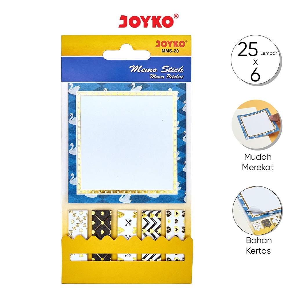 

STICKY MEMO PAD / MEMO TEMPEL / NOTE TEMPEL / PENANDA BUKU / STICKY NOTES KERTAS / MEMO STICK JOYKO MMS20 / STICKY NOTES JOYKO 20