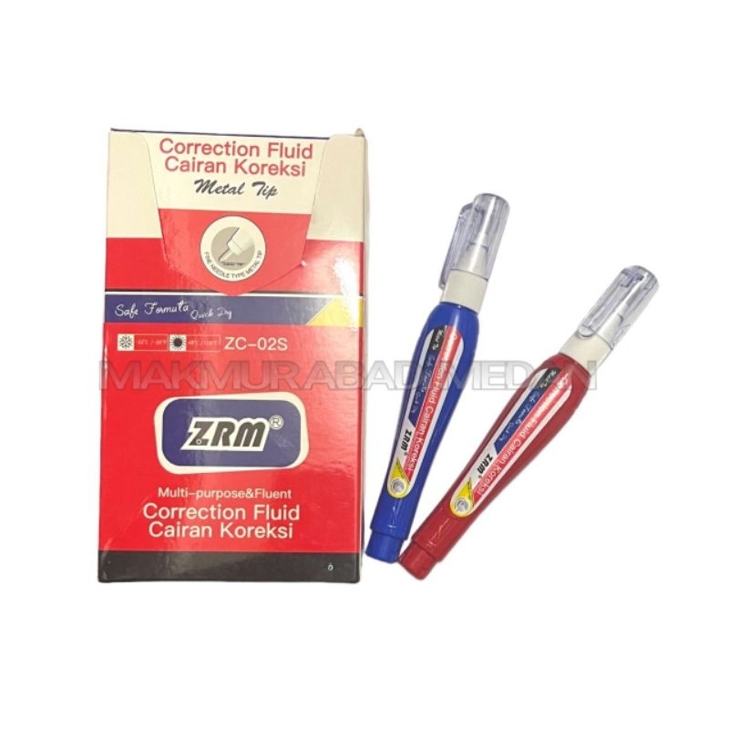 

(1Pcs) Correction Pen ZRM ZC-02S / Tipex Cair ZRM / Stipo Cair / Correction Fluid / Tip-ex ZRM / Cairan Koreksi