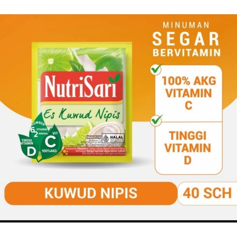 

NUTRISARI ES KUWUD NIPIS 40 SASHET MINUMAN BUAH VITAMIN C & D ORIGINAL 100%